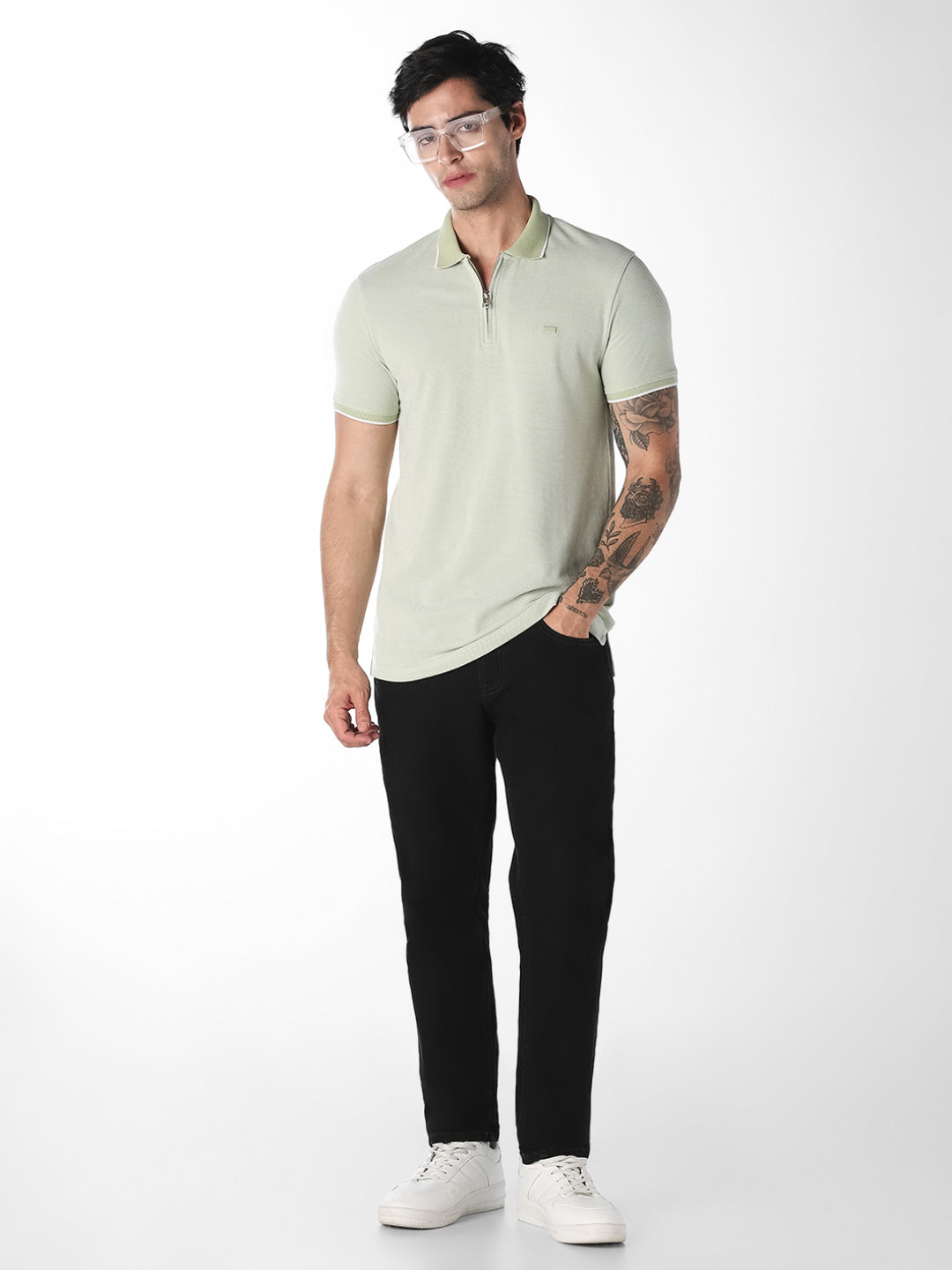 Men's Black Slim Fit Low Rise Stretch Jeans