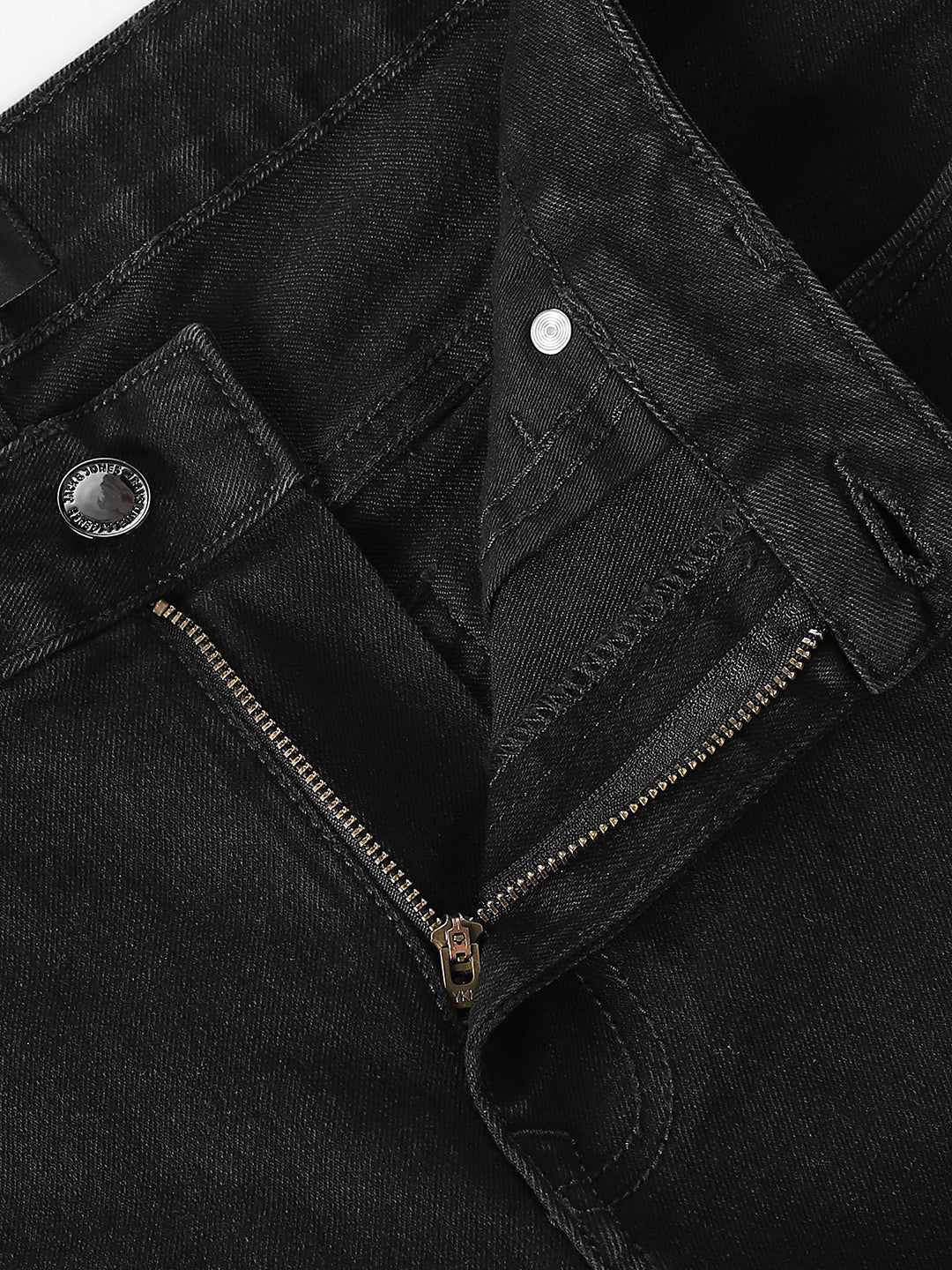 Men's Black Regular Fit Straight Jeans With Zip Fly