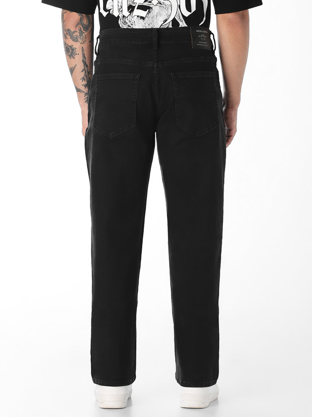 Jeans Men Black Denim Bootcut High Rise Stretch Zip Fly