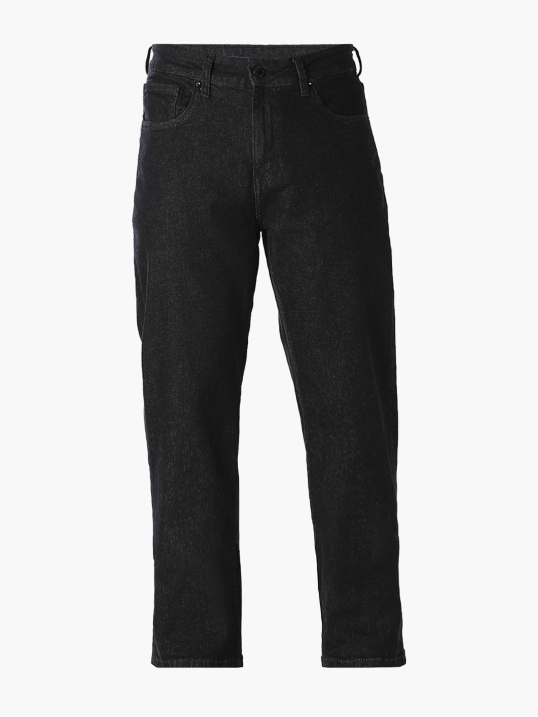 Men's Black Bootcut High-Rise Stretch Jeans