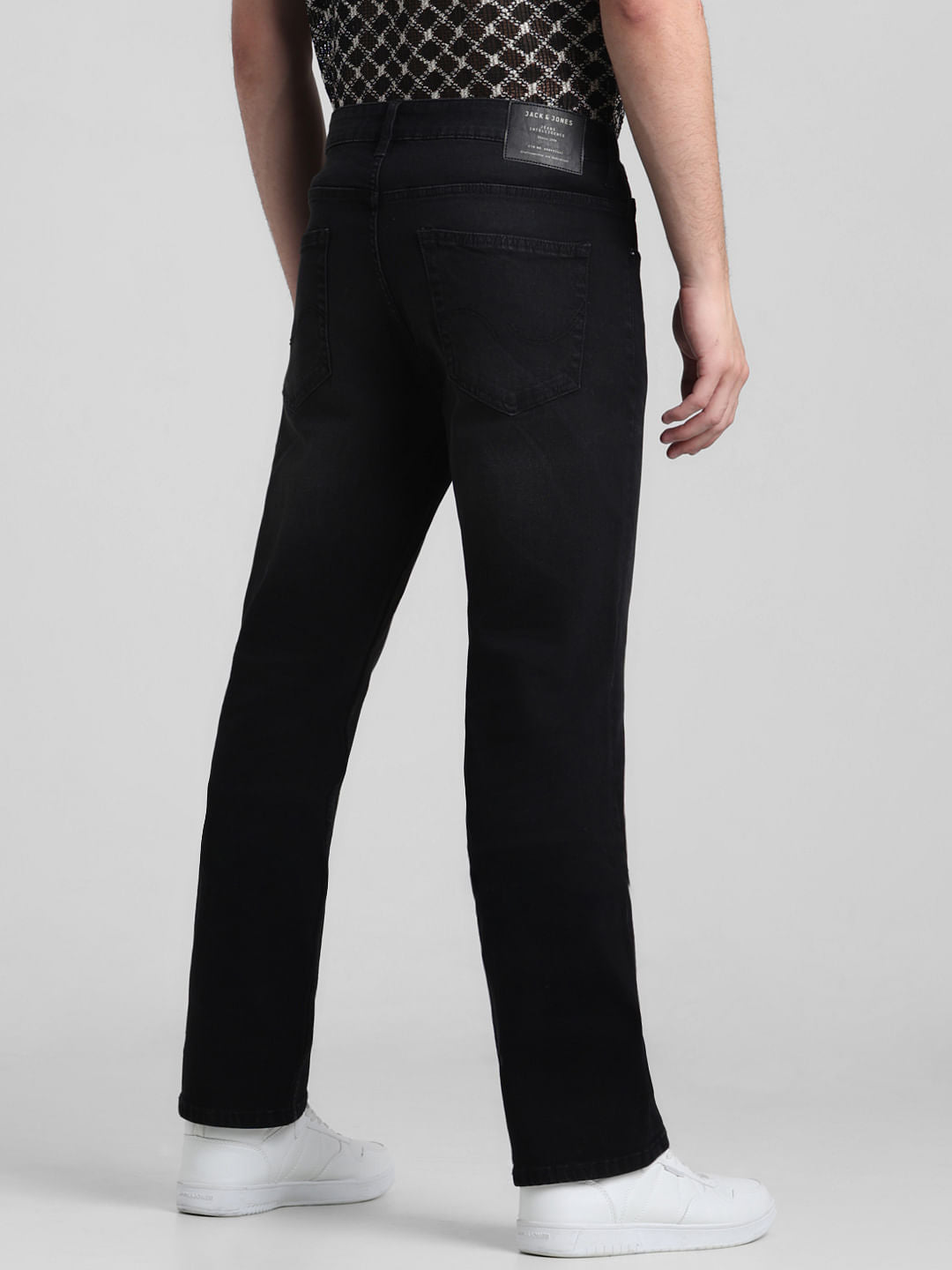 Black Mid Rise Clark Regular Fit Jeans