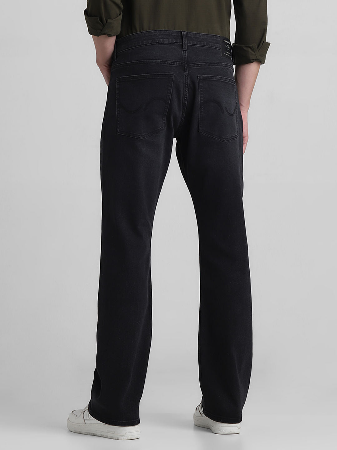 Black High Rise Faded Ray Bootcut Jeans
