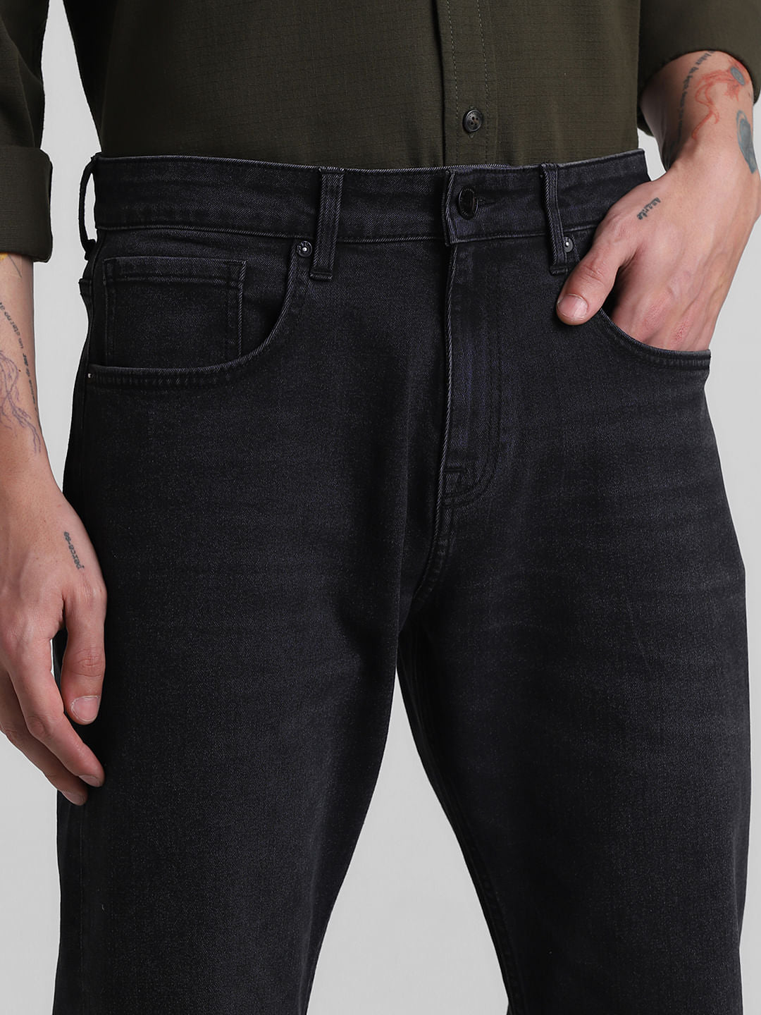 Black High Rise Faded Ray Bootcut Jeans