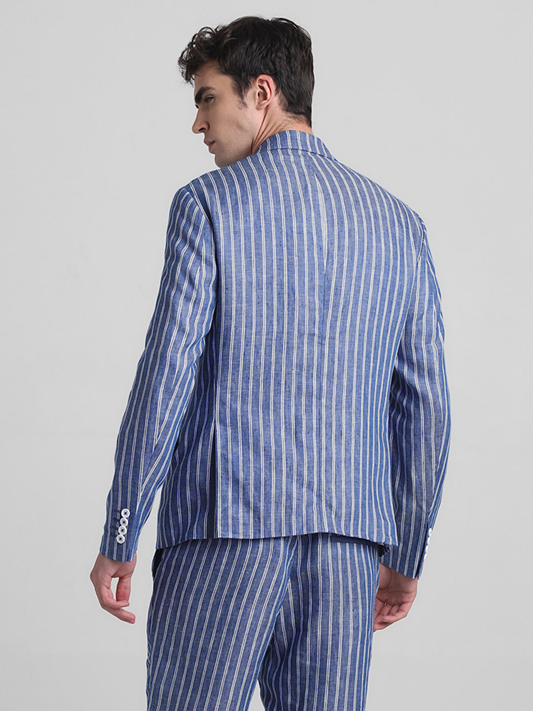 Blue Striped Co-ord Set Blazer