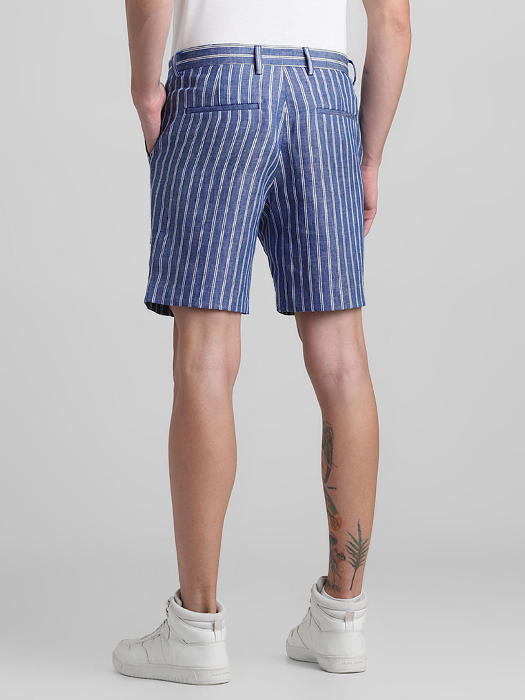 Blue Striped Co-ord Set Shorts