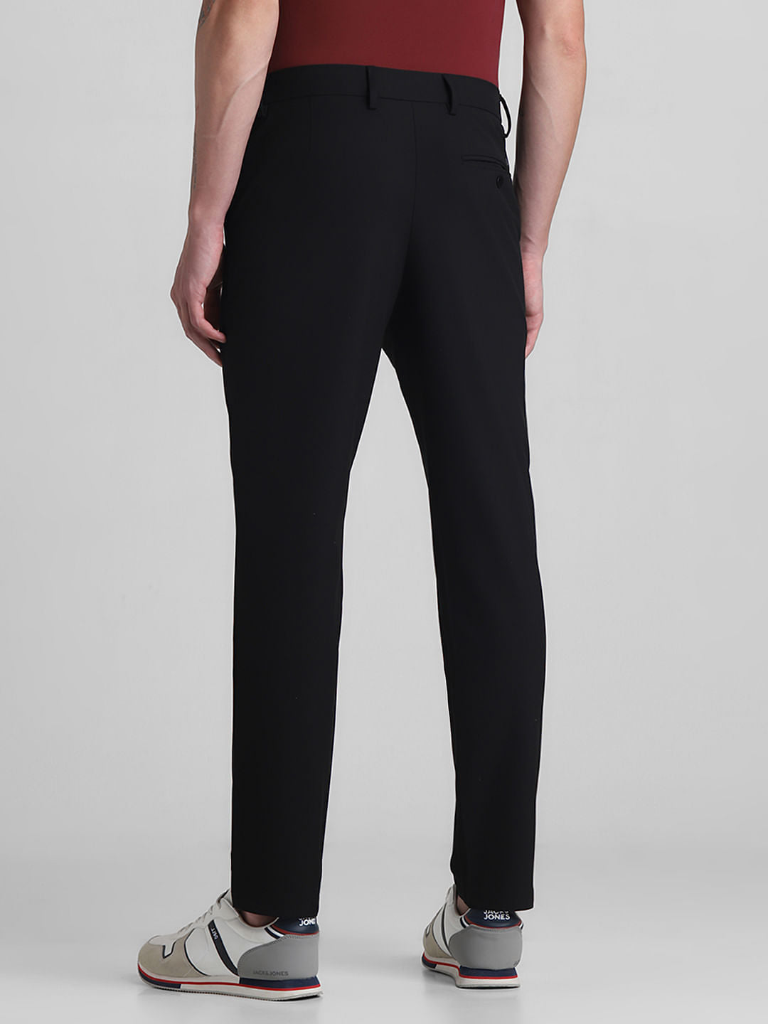 Black Mid Rise Slim Fit Trousers