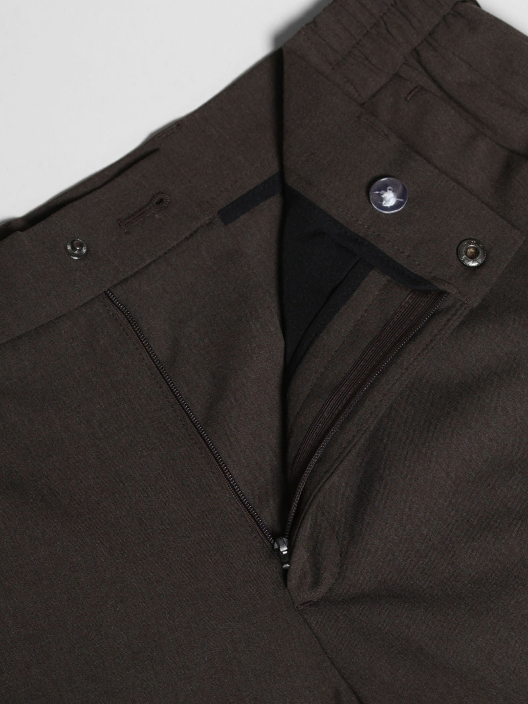 Brown Low Rise Tailored Trousers