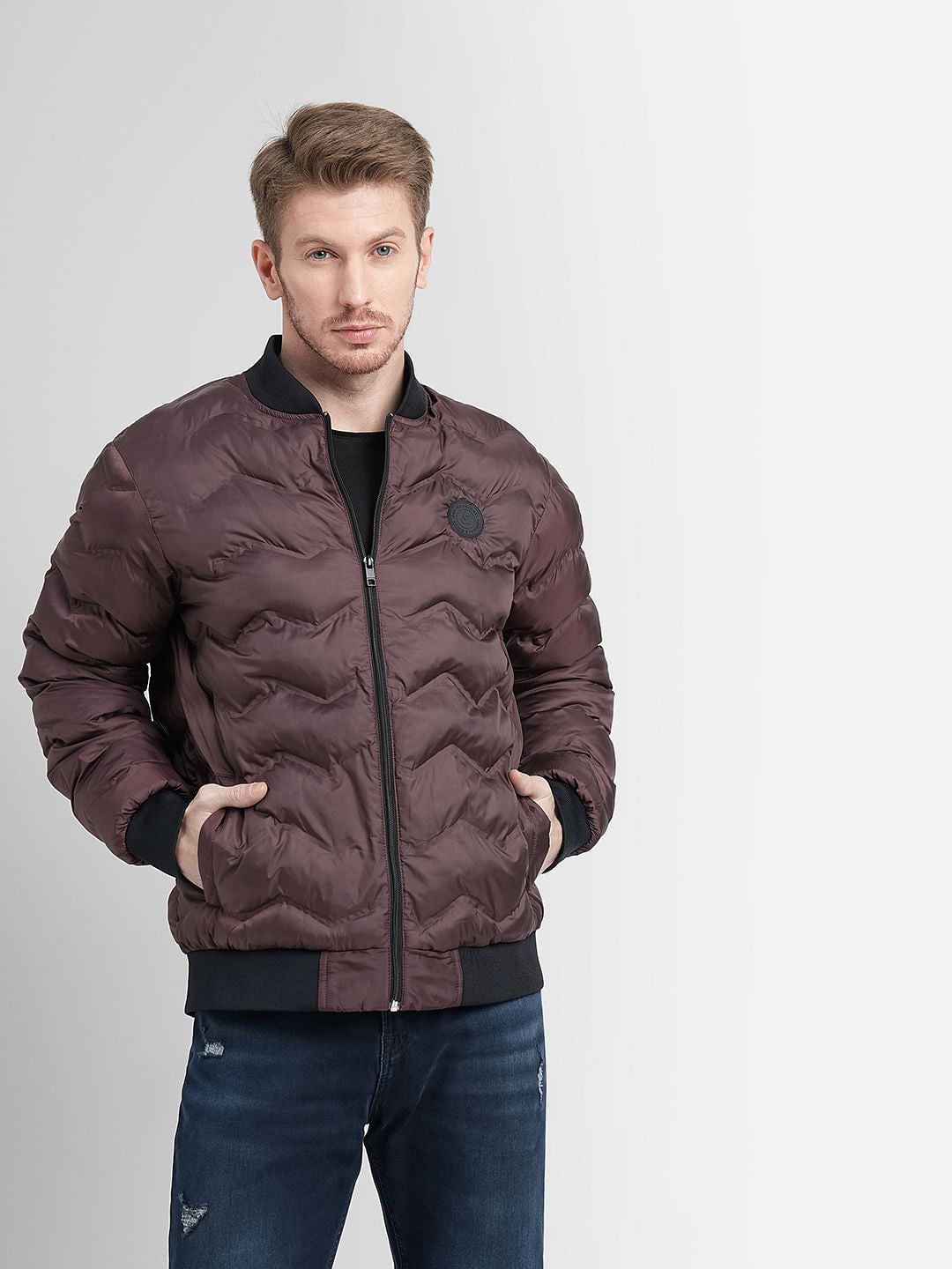 Burgundy Puffer Jacket