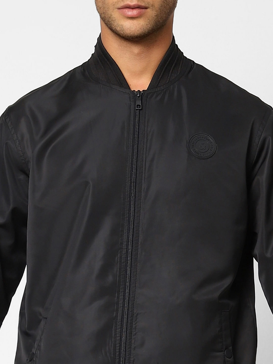 Black Zip-Up Casual Jacket