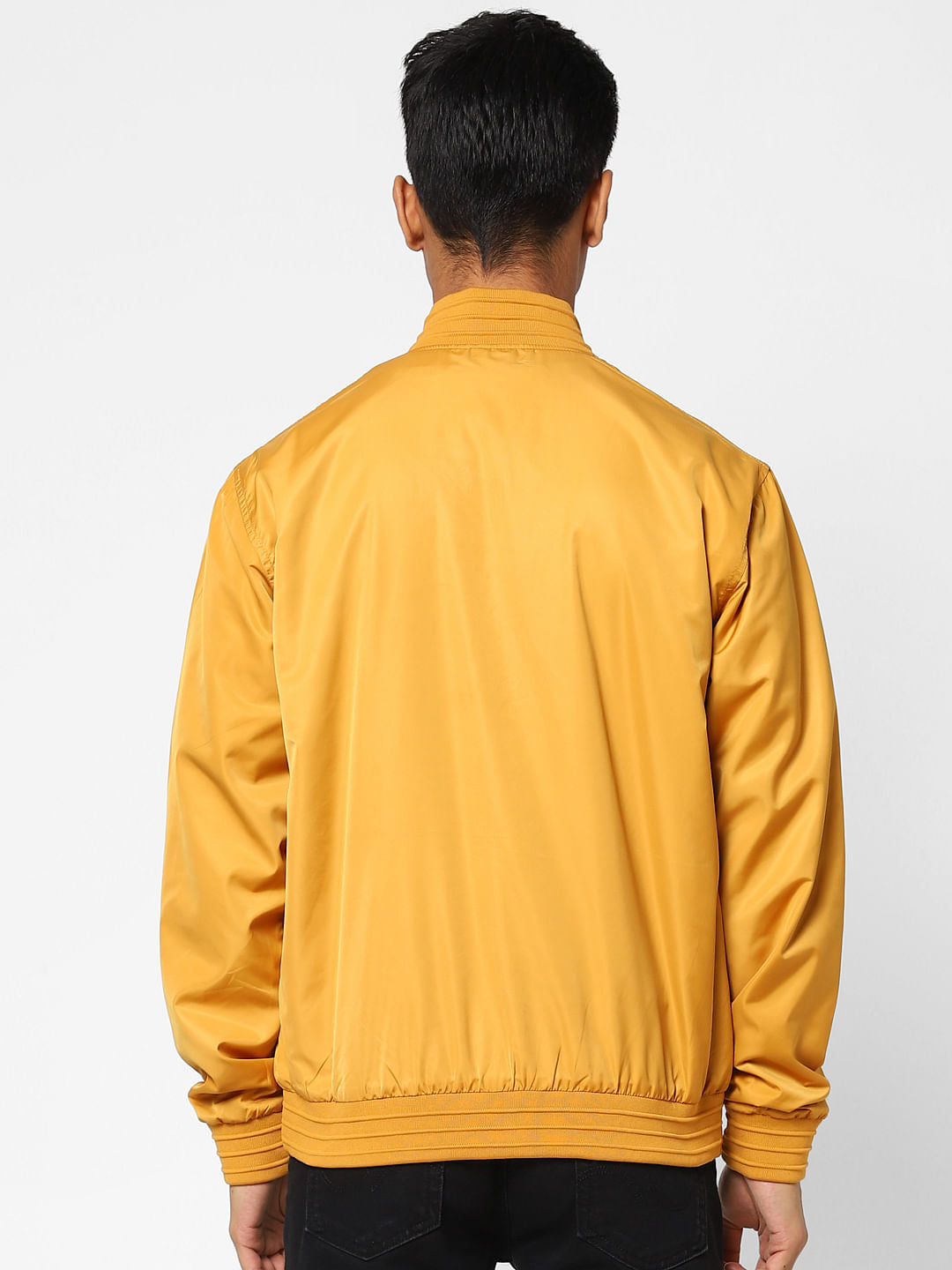Yellow Zip-Up Casual Jacket