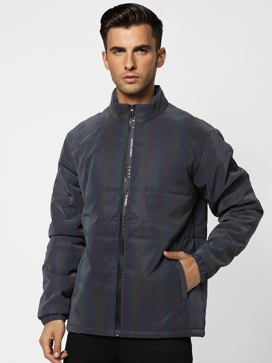 Grey Reflective Puffer Jacket