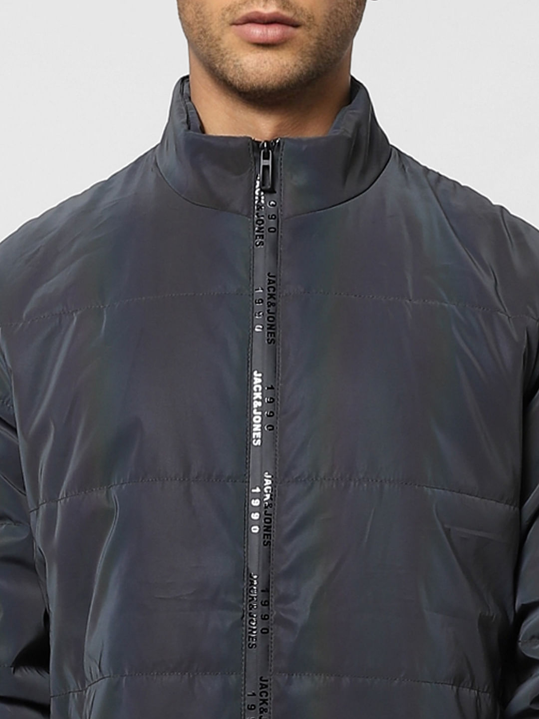 Grey Reflective Puffer Jacket