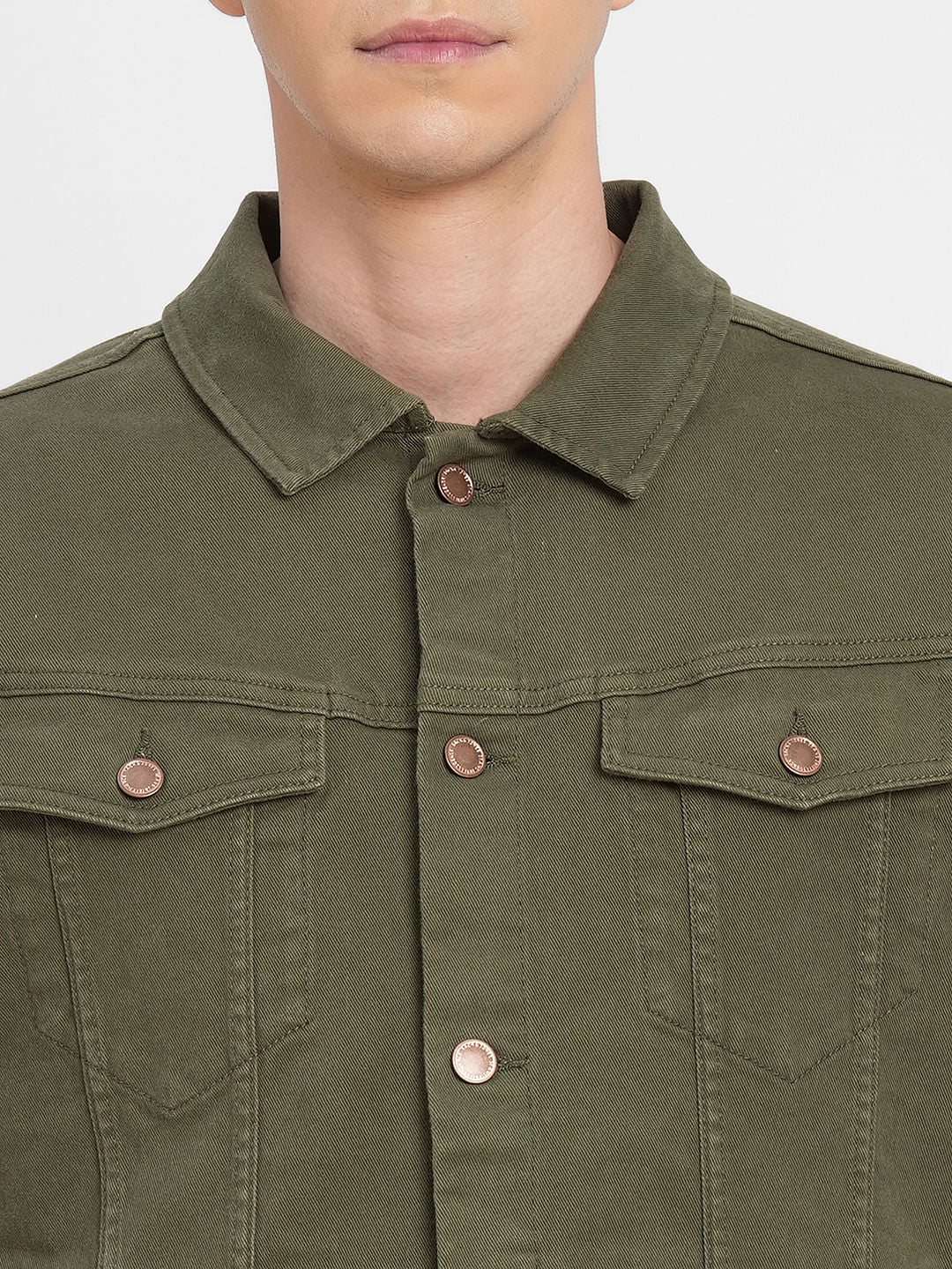 Green Trucker Denim Jacket