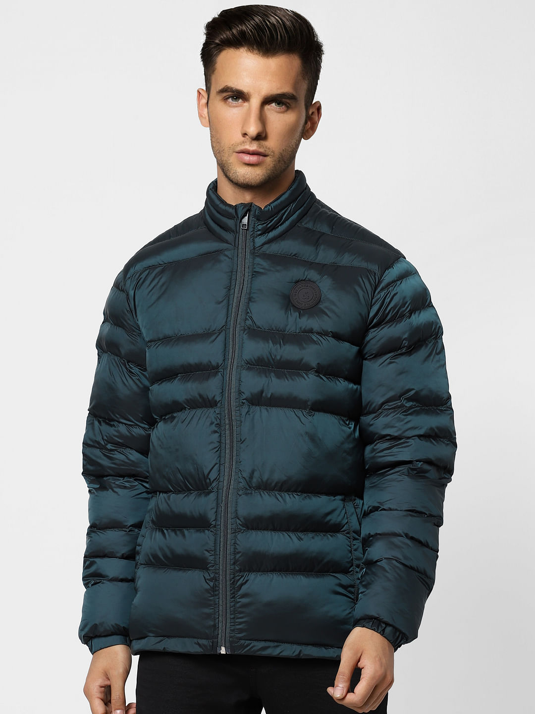 Dark Green High Neck Puffer Jacket