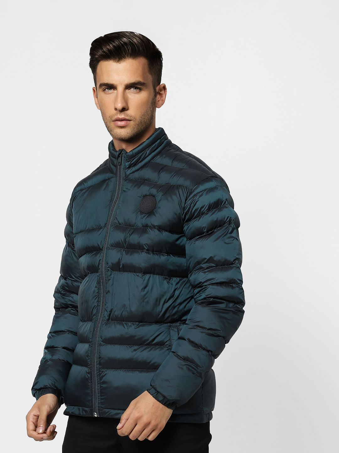 Dark Green High Neck Puffer Jacket