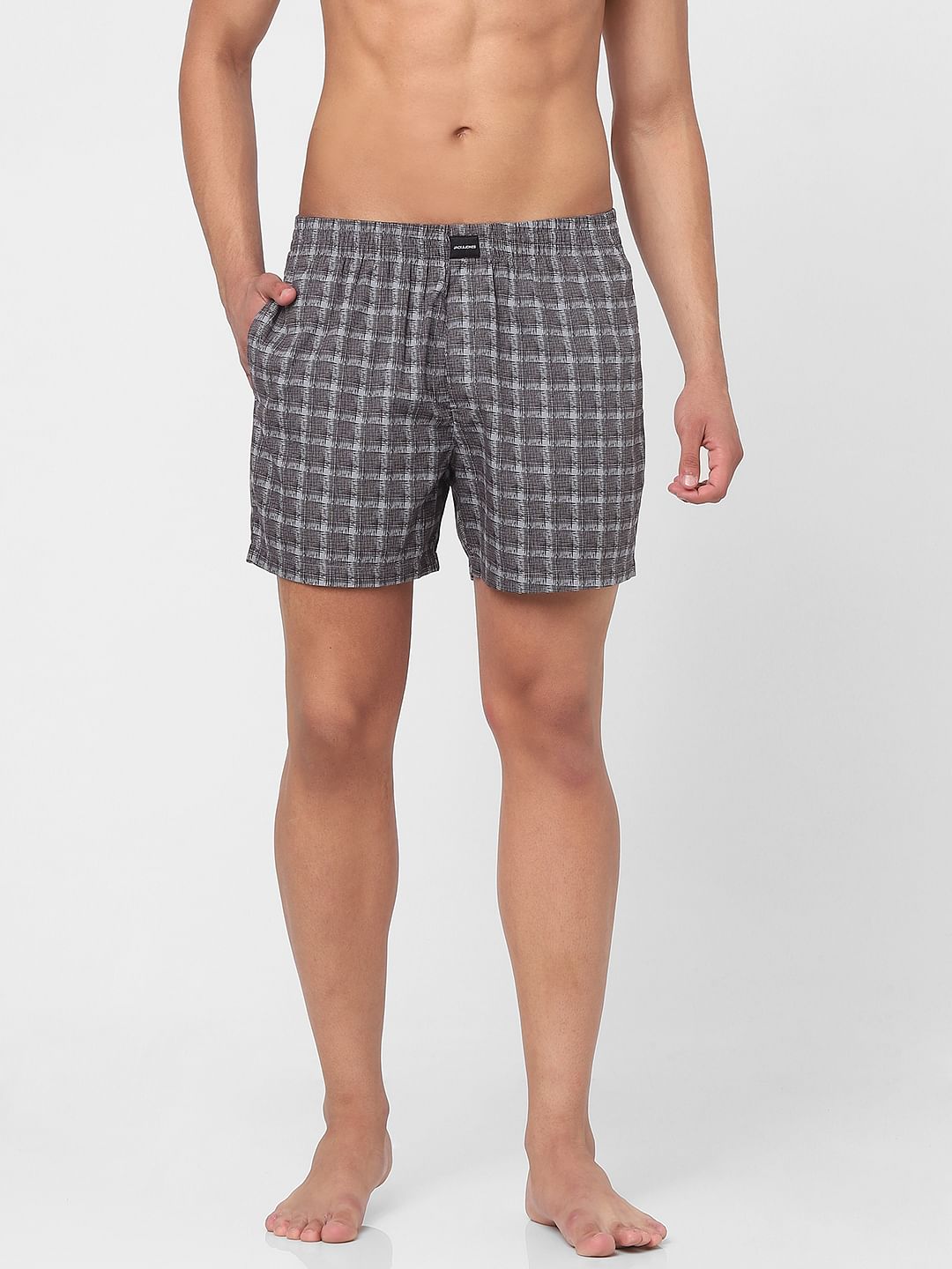 Grey Check Boxers