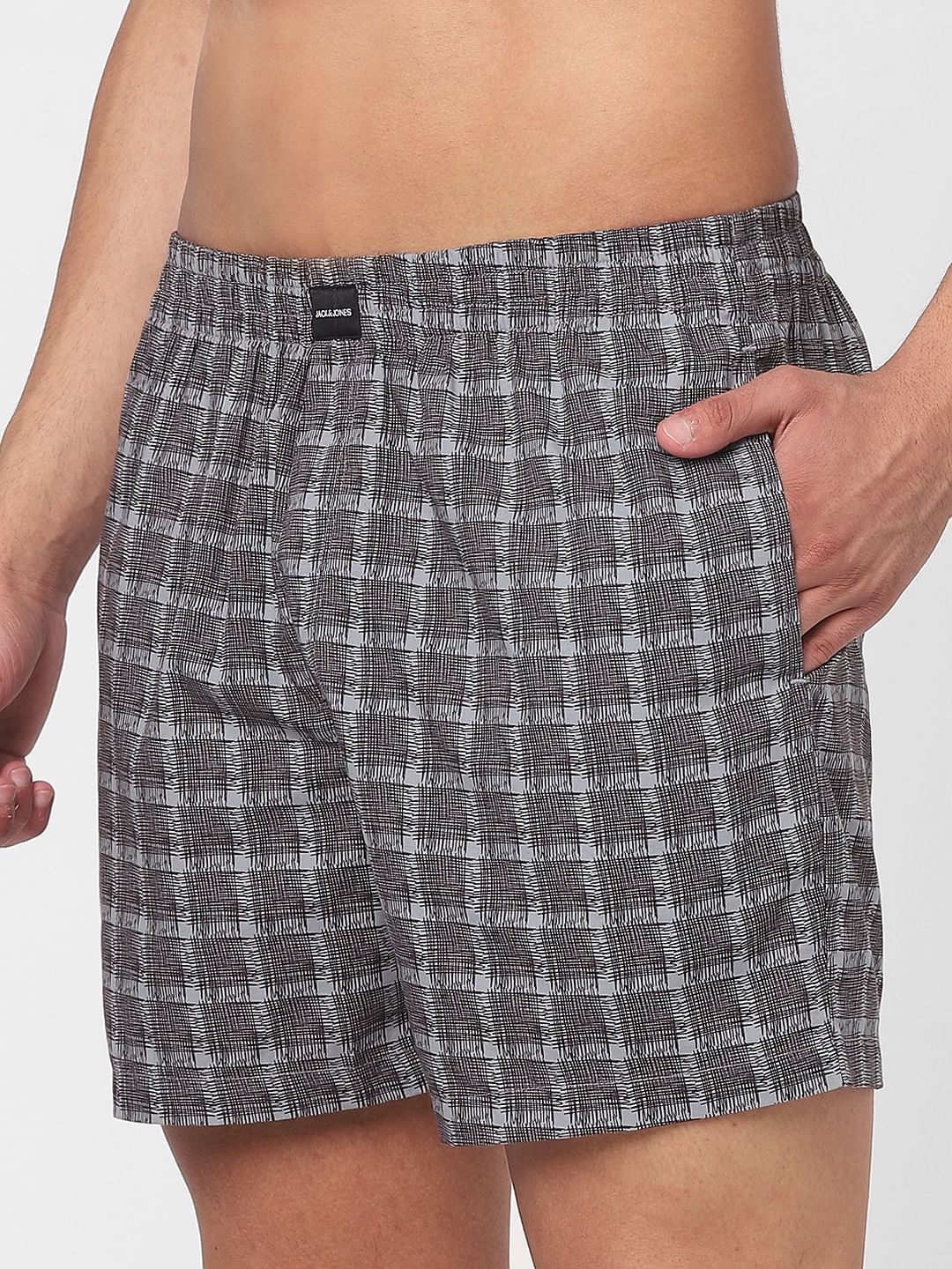 Grey Check Boxers