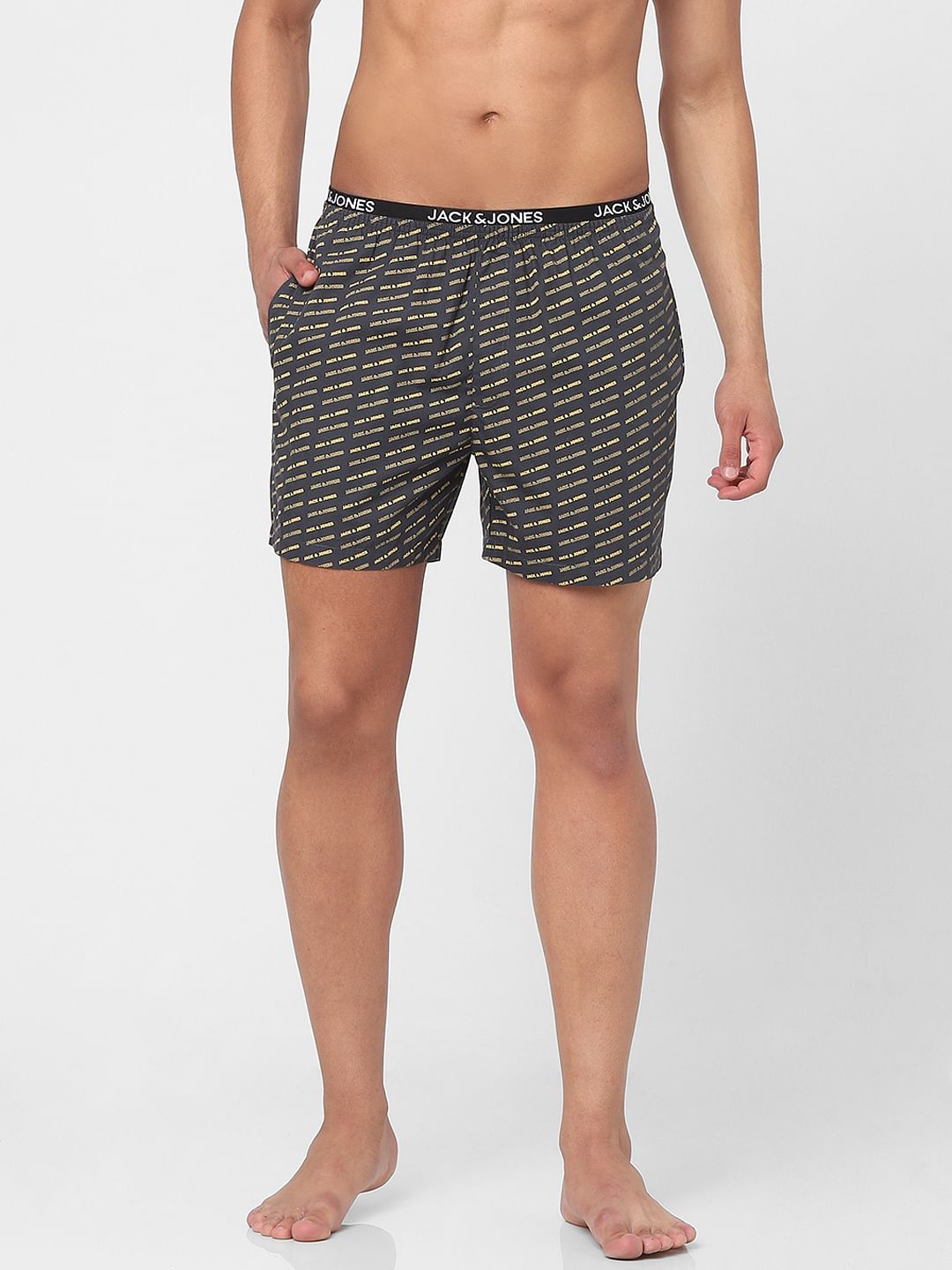 Blue Logo Print Boxers