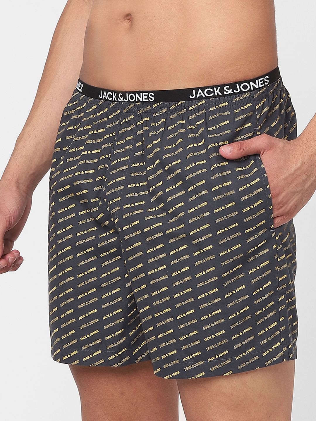 Blue Logo Print Boxers