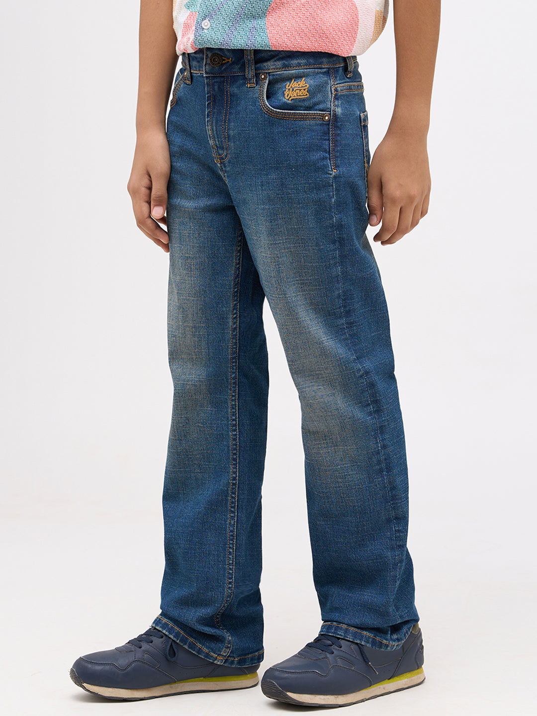 Boys Mid Rise Bootcut Jeans - Blue