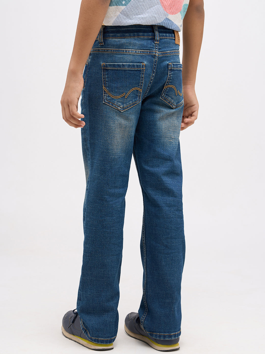 Boys Mid Rise Bootcut Jeans - Blue