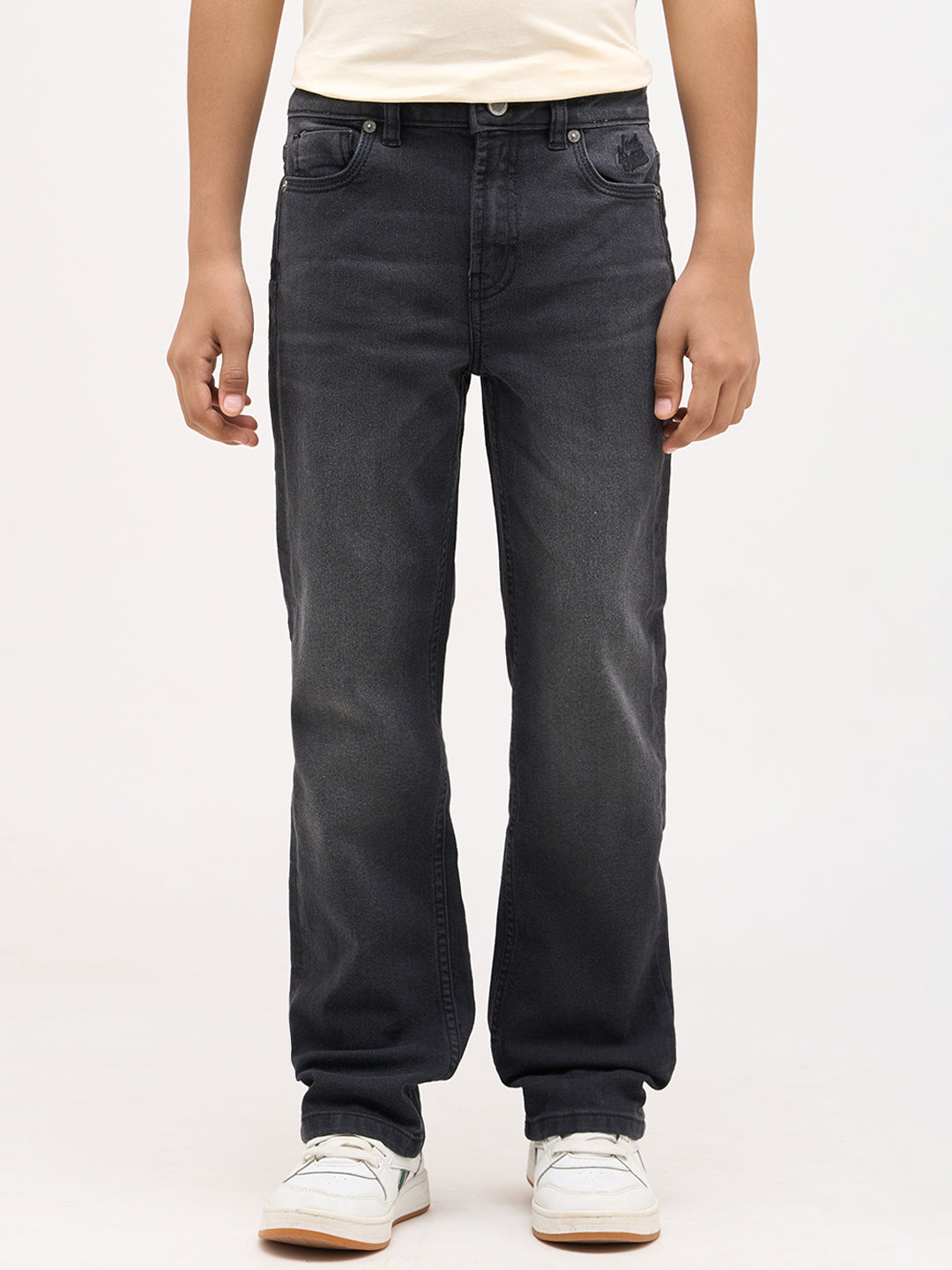 Boys Mid Rise Bootcut Jeans - Black