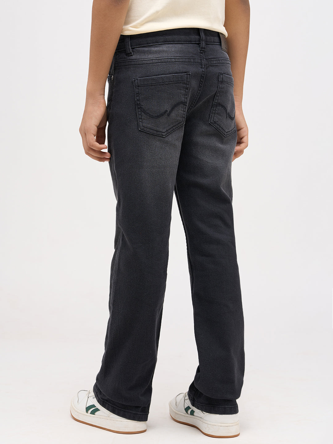 Boys Mid Rise Bootcut Jeans - Black