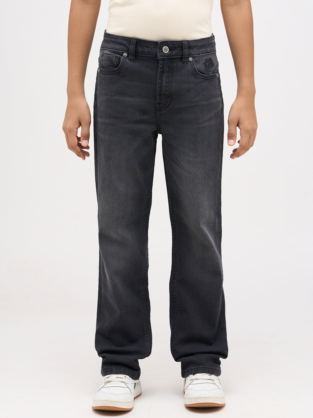 Boys Mid Rise Bootcut Jeans - Black