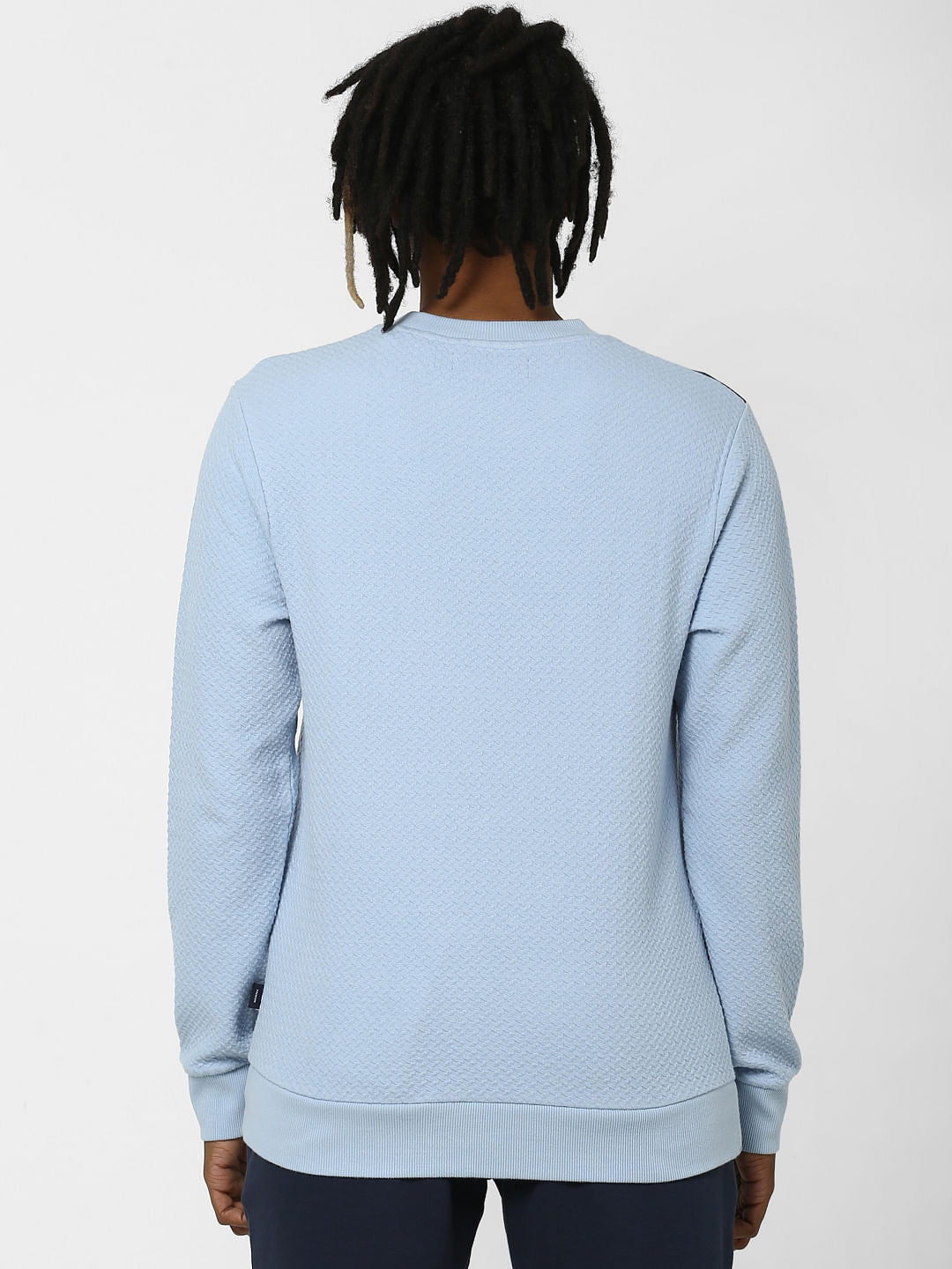 Cashmere Blue Textured Sweatshirt
