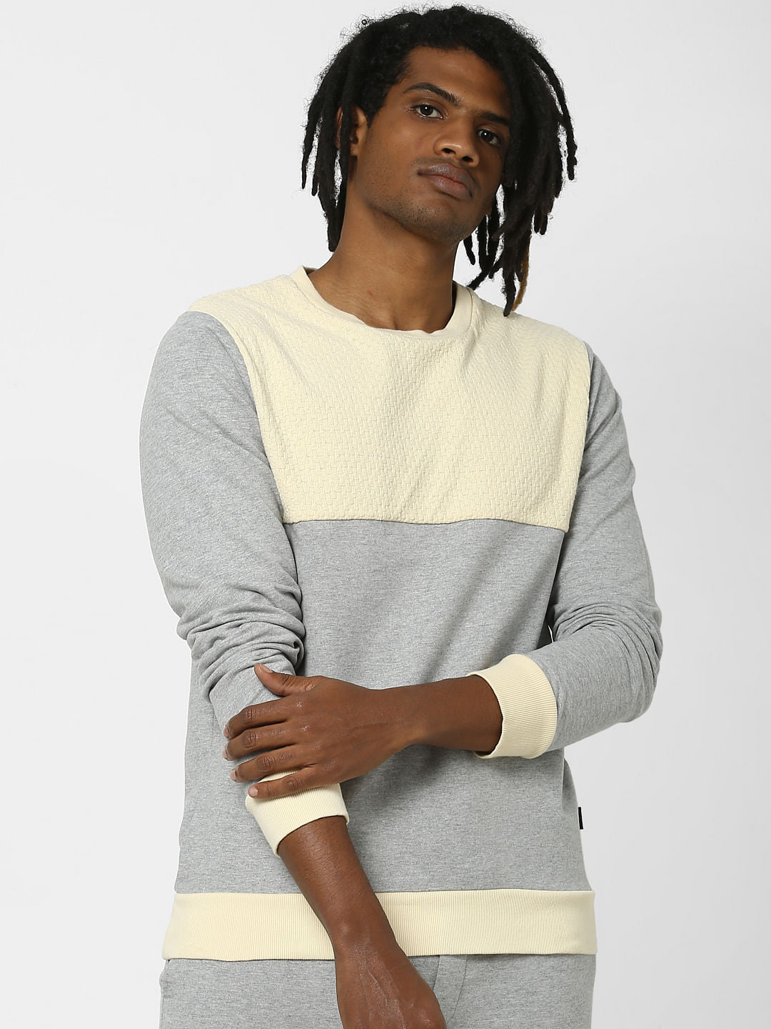 Grey Colourblocked Sweatshirt