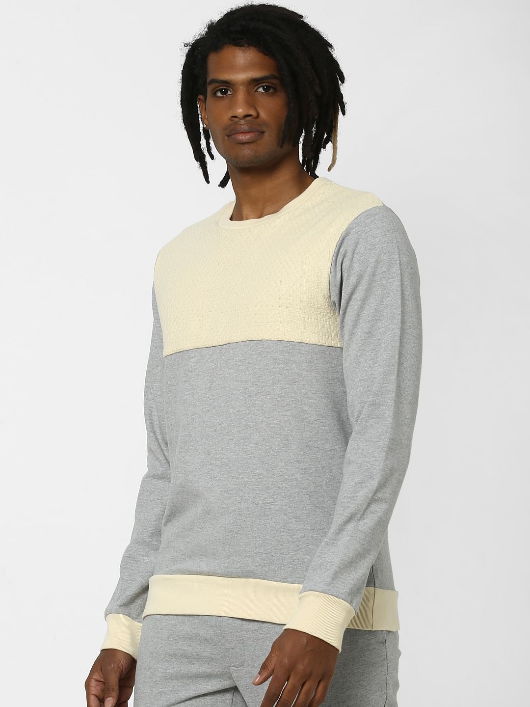 Grey Colourblocked Sweatshirt