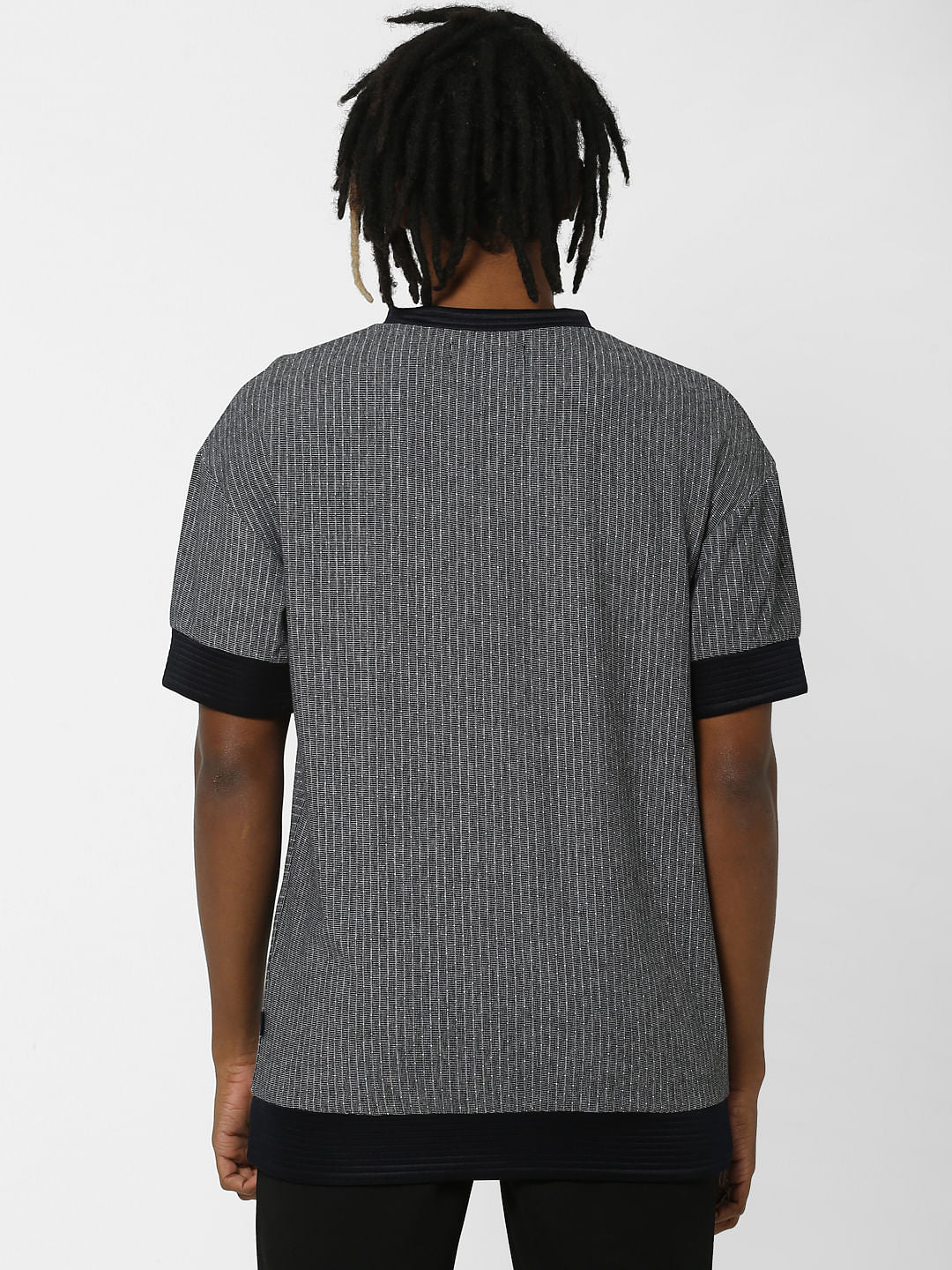 Dark Grey All Over Print Crew Neck T-shirt