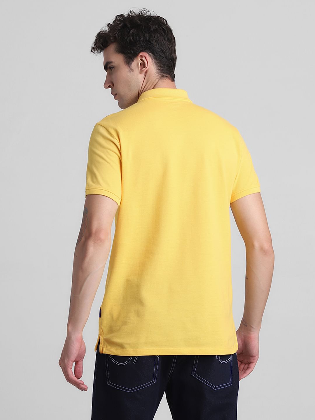 Yellow Cotton Polo T-shirt