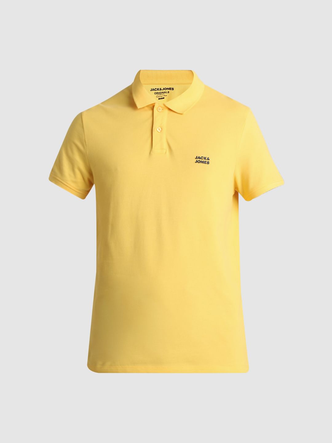 Yellow Cotton Polo T-shirt