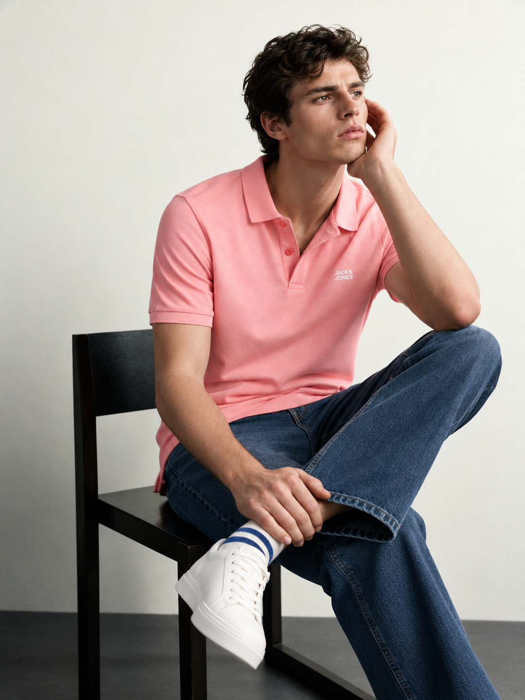 Pink Cotton Polo T-shirt