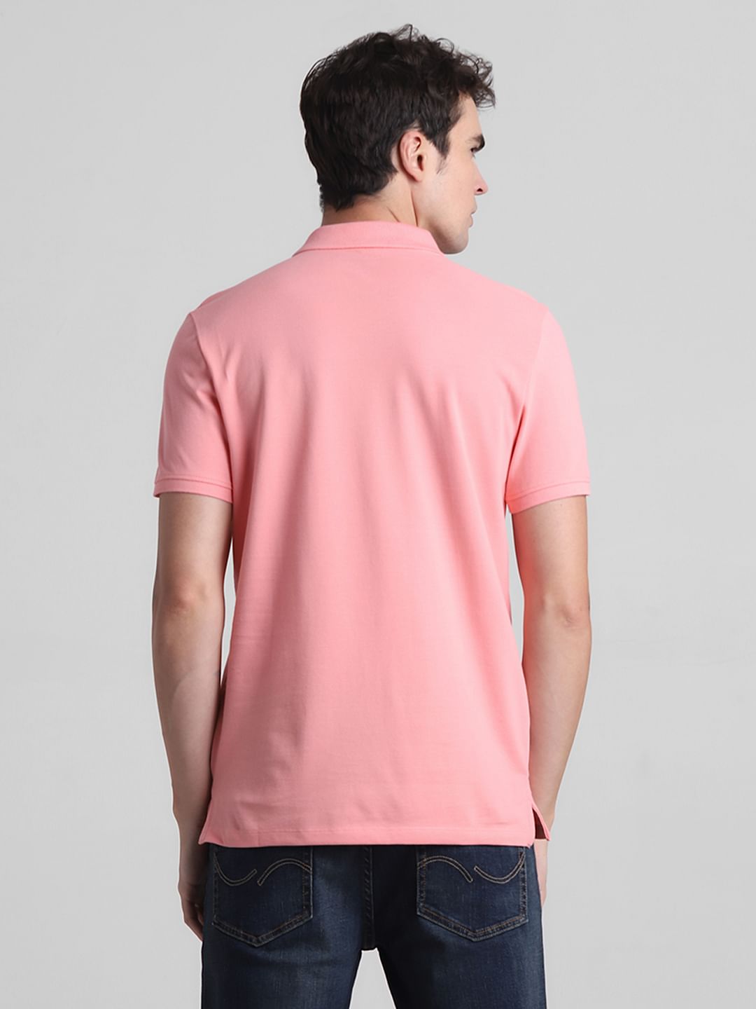 Pink Cotton Polo T-shirt