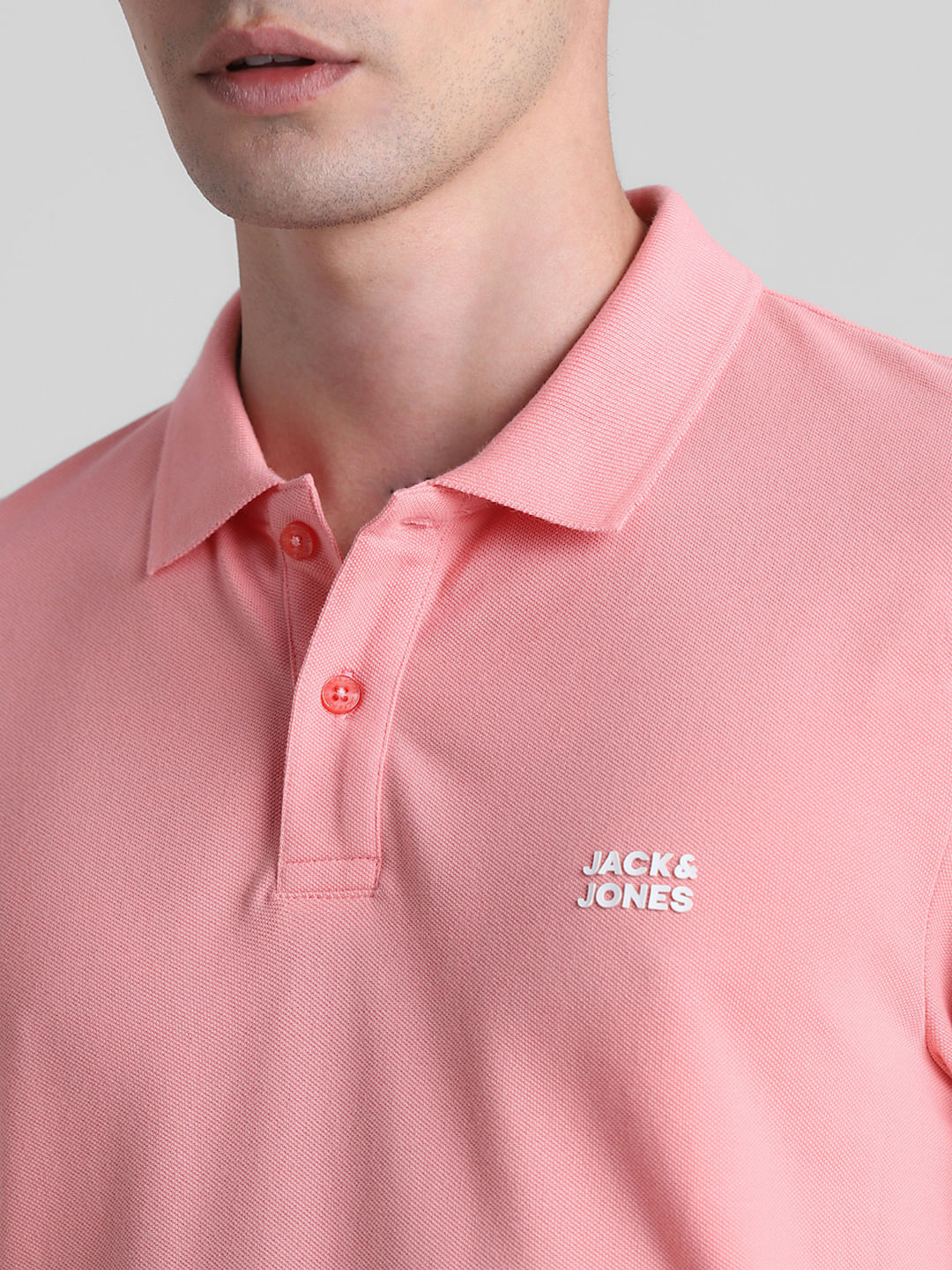 Pink Cotton Polo T-shirt