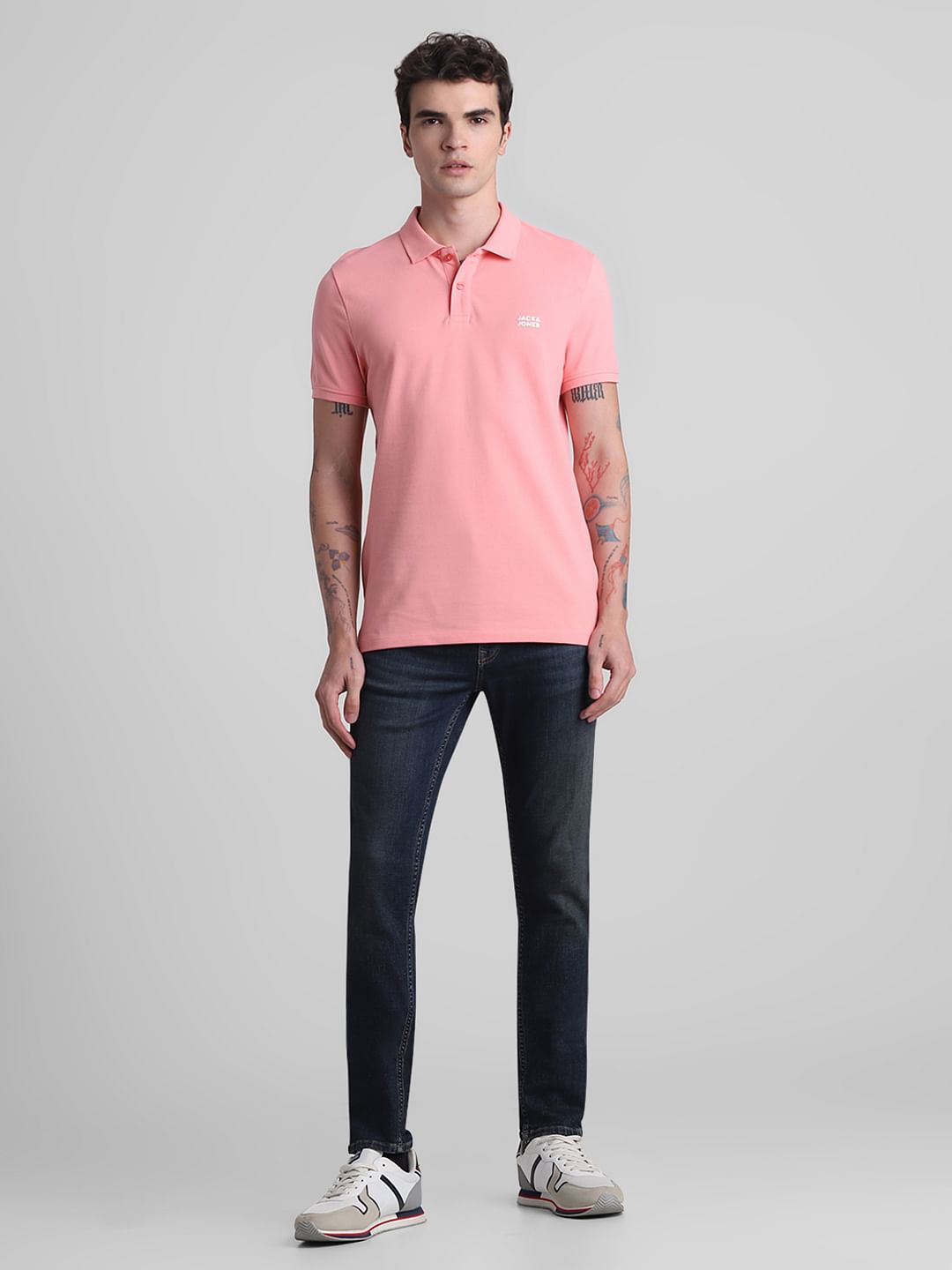Pink Cotton Polo T-shirt