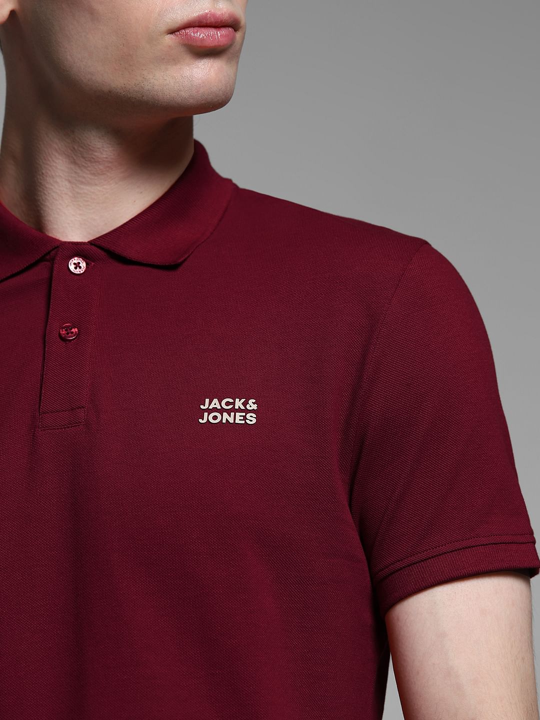 Burgundy Logo Print Polo