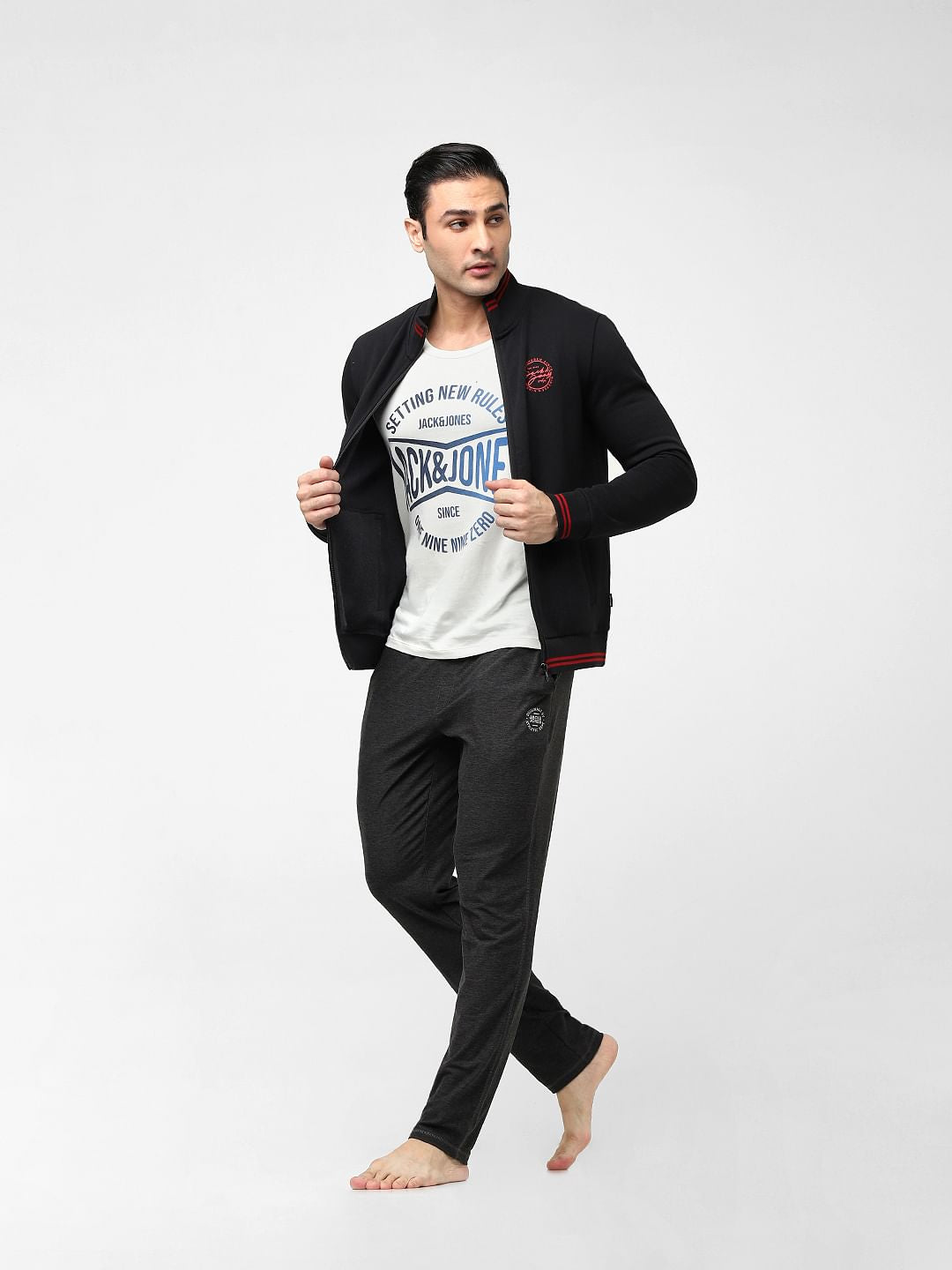 Grey Low Rise Trackpants