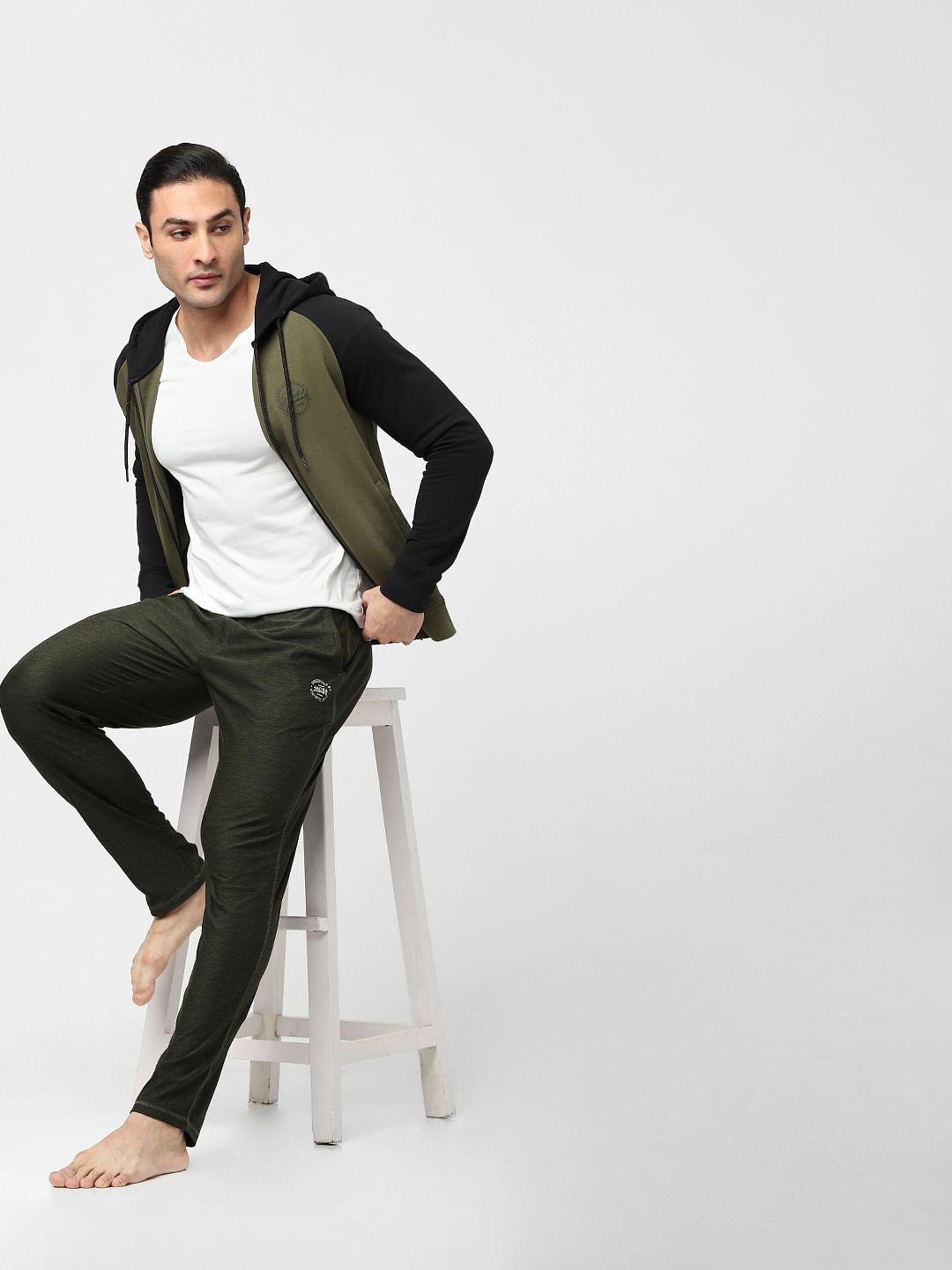 Green Mid Rise Trackpants