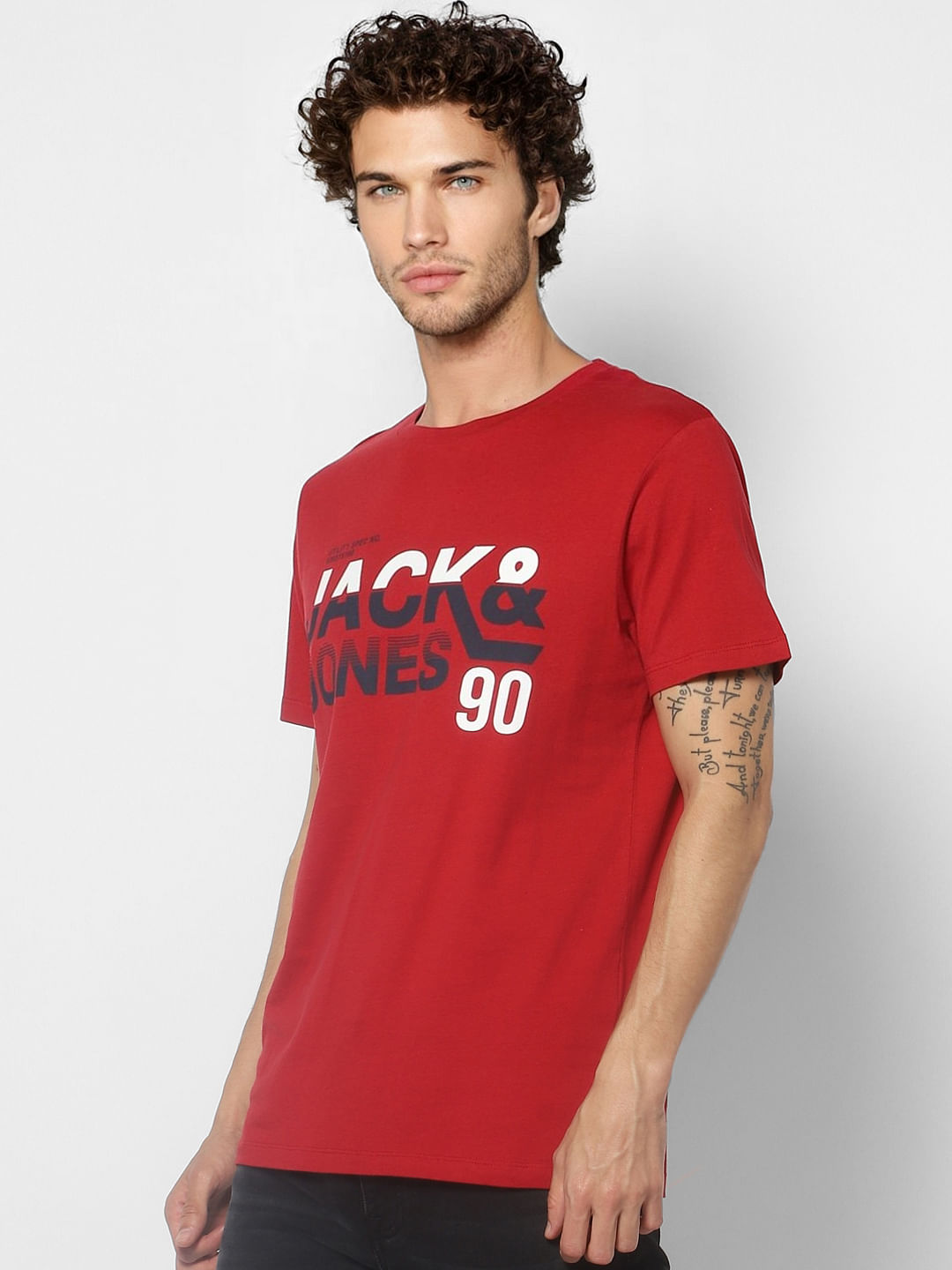 Red Graphic Print Crew Neck T-shirt