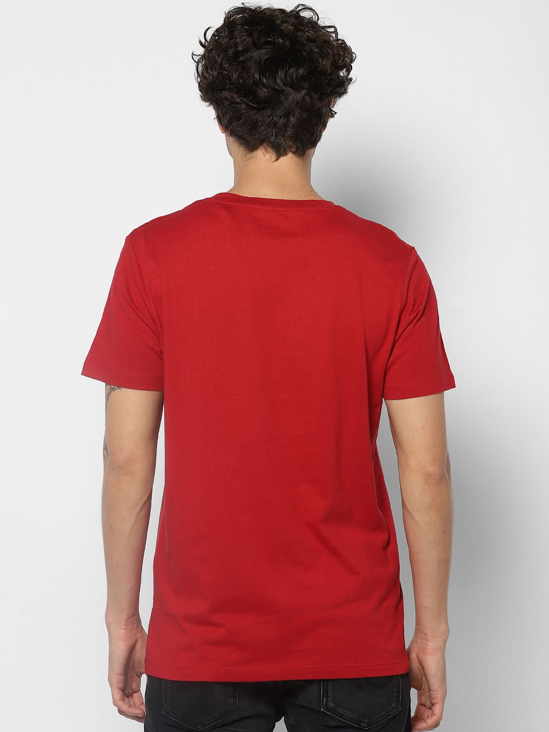 Red Graphic Print Crew Neck T-shirt