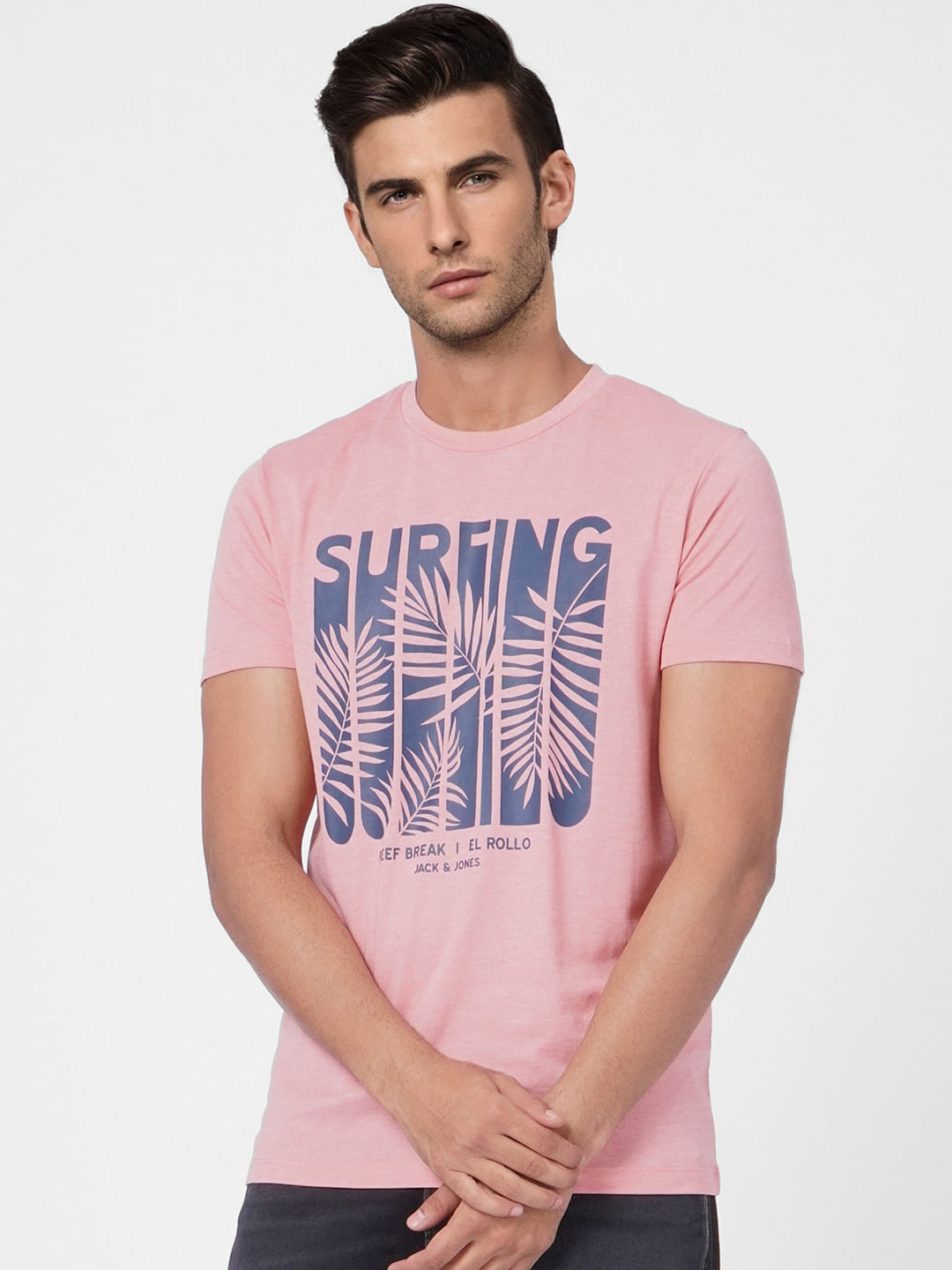 Pink Graphic Print Crew Neck T-shirt