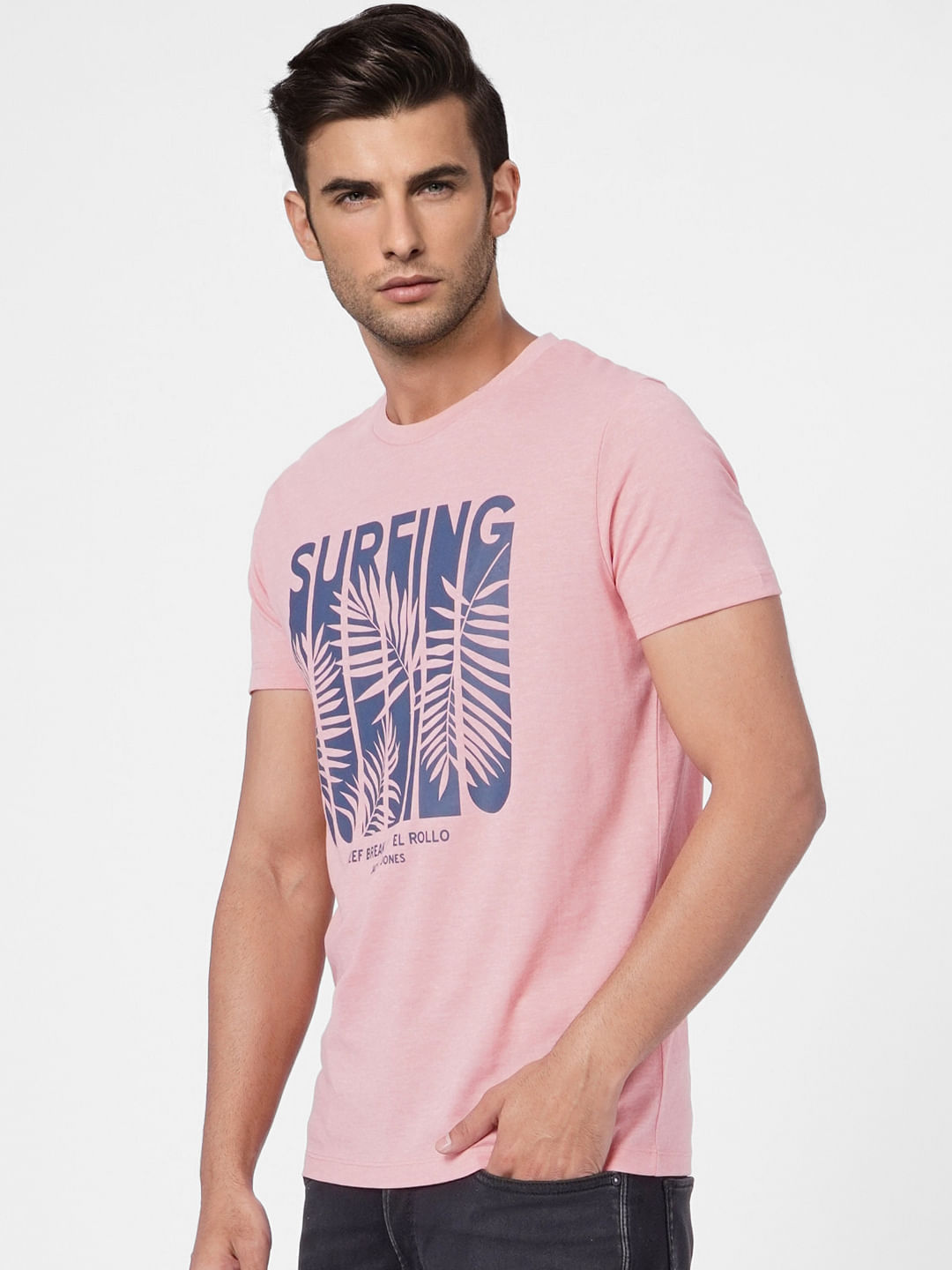 Pink Graphic Print Crew Neck T-shirt