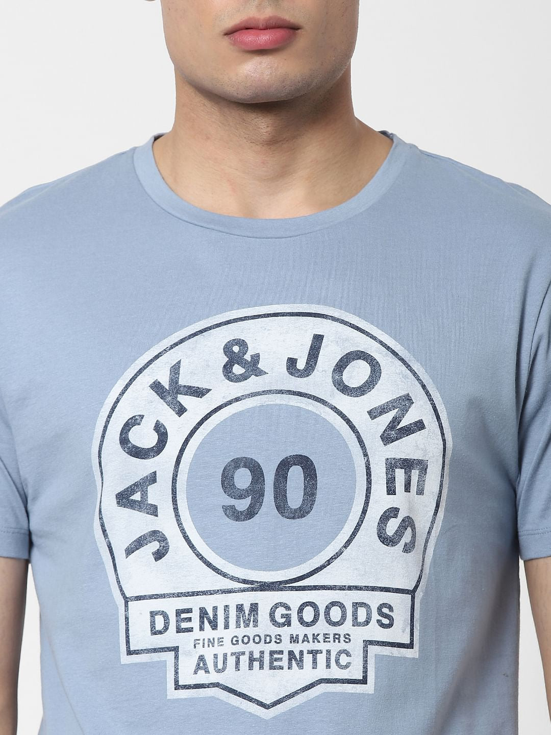Blue Graphic Print Crew Neck T-shirt