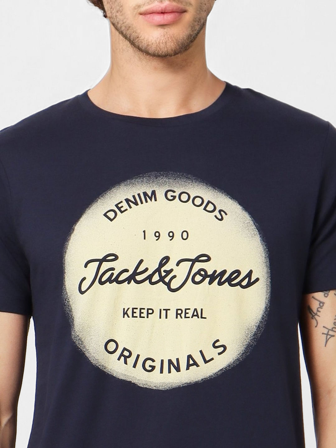 Blue Graphic Crew Neck T-shirt