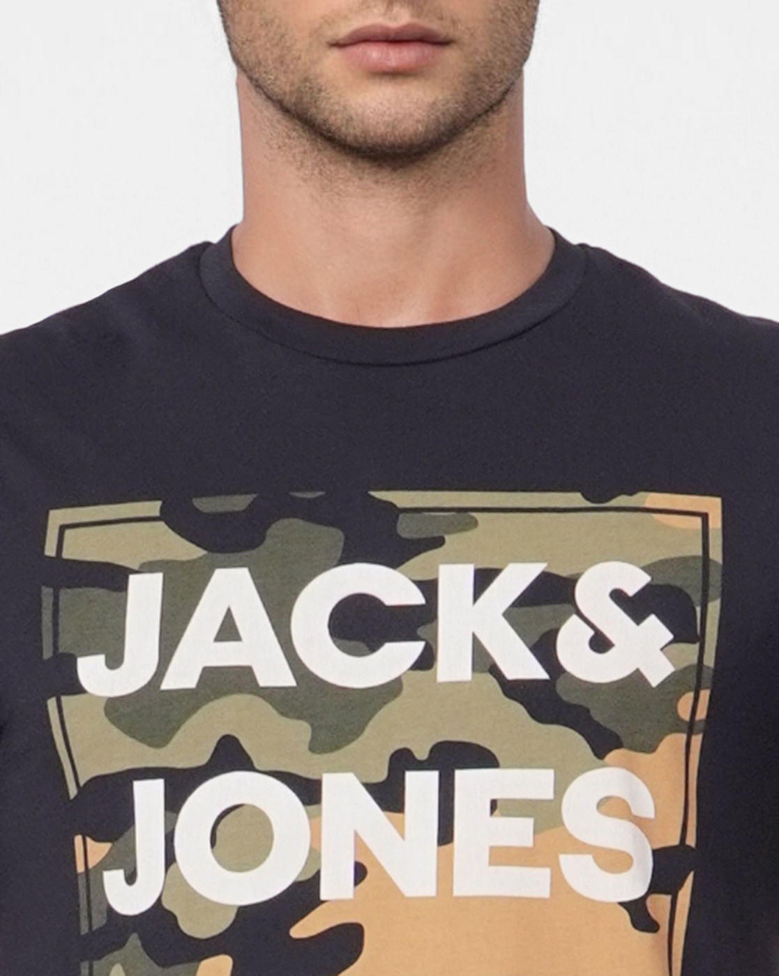 Black Camo Crew Neck T-shirt