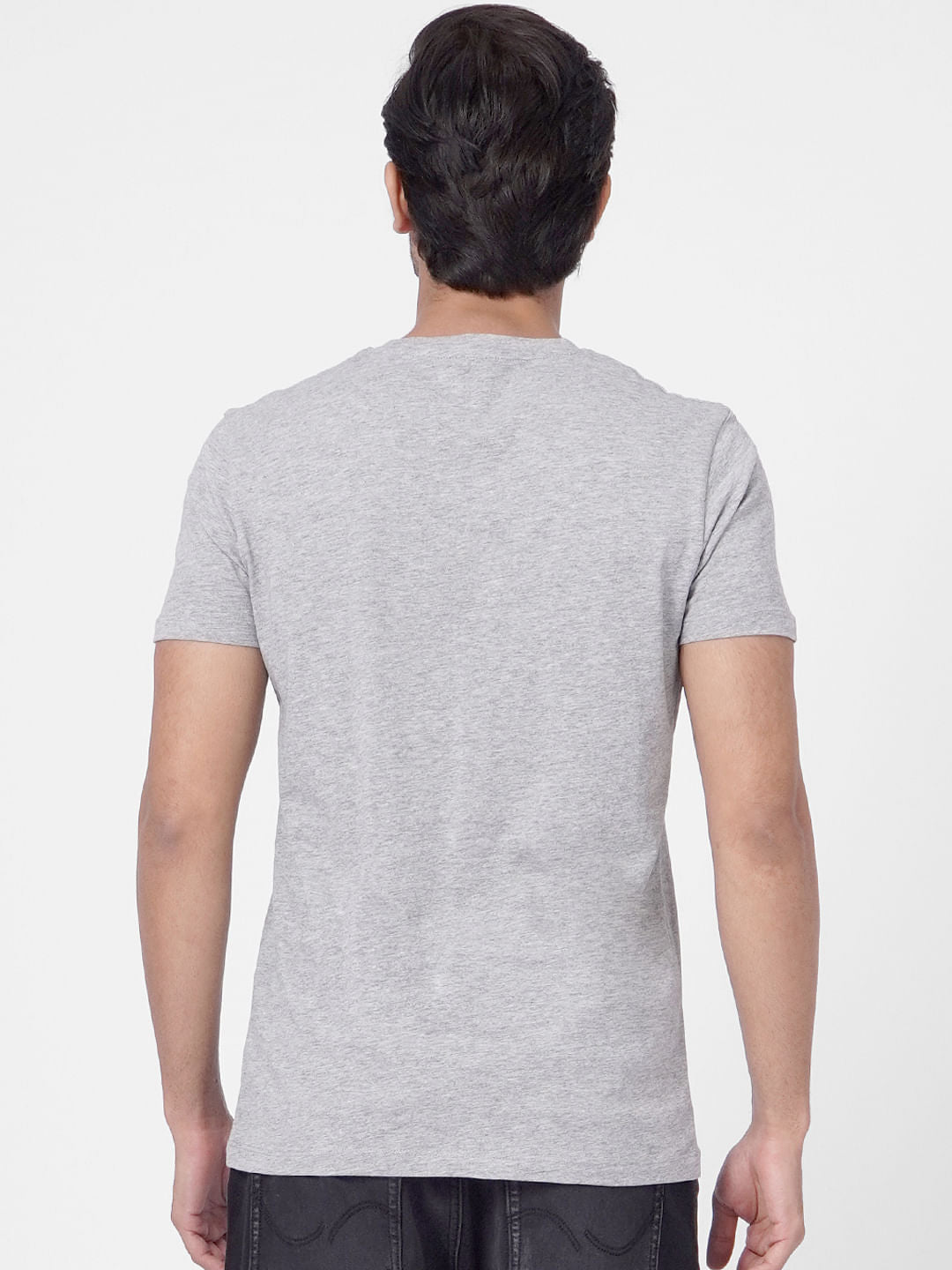 Grey Camo Graphic Crew Neck T-shirt