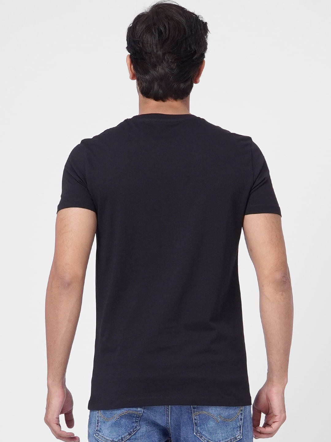 Black Graphic Logo Print T-shirt